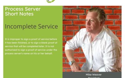 360 Legal Short Notes – Incomplete Service