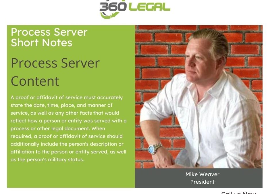 360 Legal Short Notes – Process Server Content