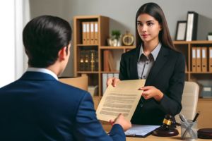 Image of process server delivering documents